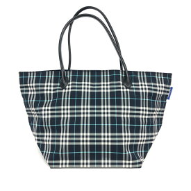 Burberry's バーバリーズ ブルーレーベル トートバッグ 良好 ネイビー ナイロン ノバチェック レディース bag 鞄 【中古】 【202403】