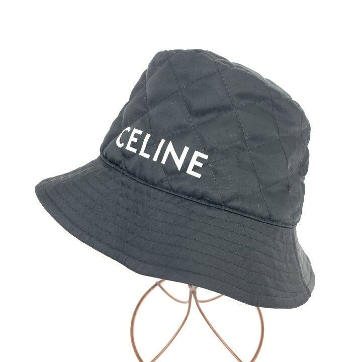 楽天市場】CELINE セリーヌ バケットハット 良好 S ブラック ナイロン 