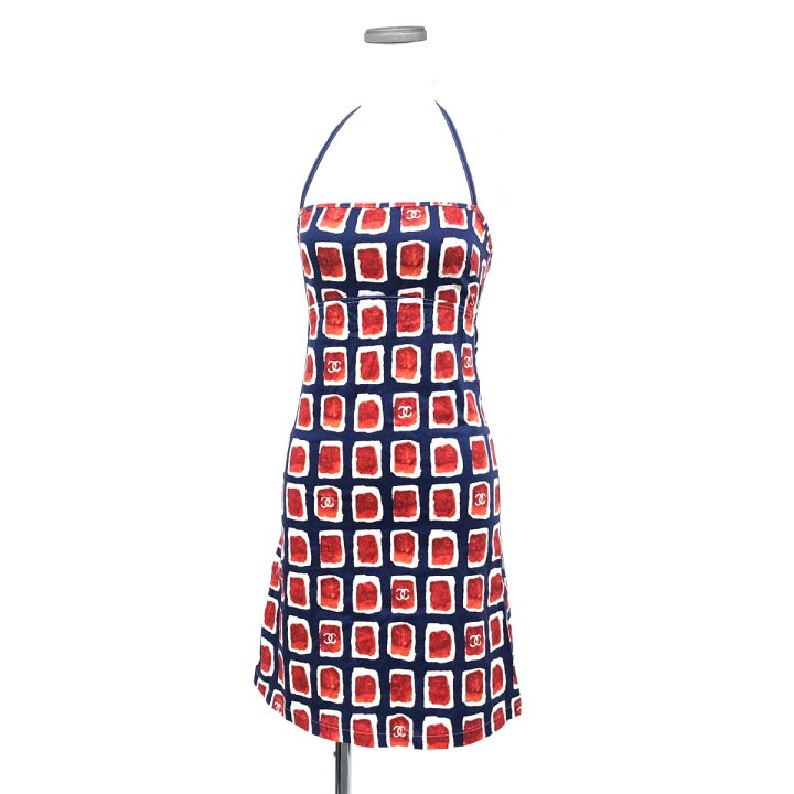 楽天市場】CHANEL シャネル ホルターネックワンピース サイズ36 レッド  