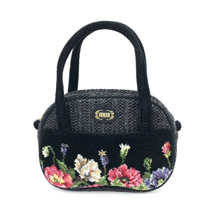 楽天市場】FEILER フェイラー ハンドバッグ 美品 ブラック シェニール  