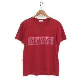 VALENTINO ヴァレンティノ 半袖カットソー Sサイズ 0000045669 01 レッド コットン メンズ ALWAYS トップス 【中古】