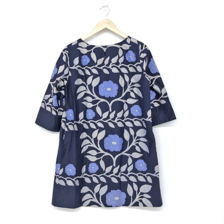 楽天市場】marimekko マリメッコ 花柄ワンピース サイズ38 ネイビー 綿 