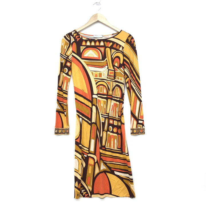 楽天市場】EMILIO PUCCI エミリオプッチ 長袖ワンピース 良好 サイズ 