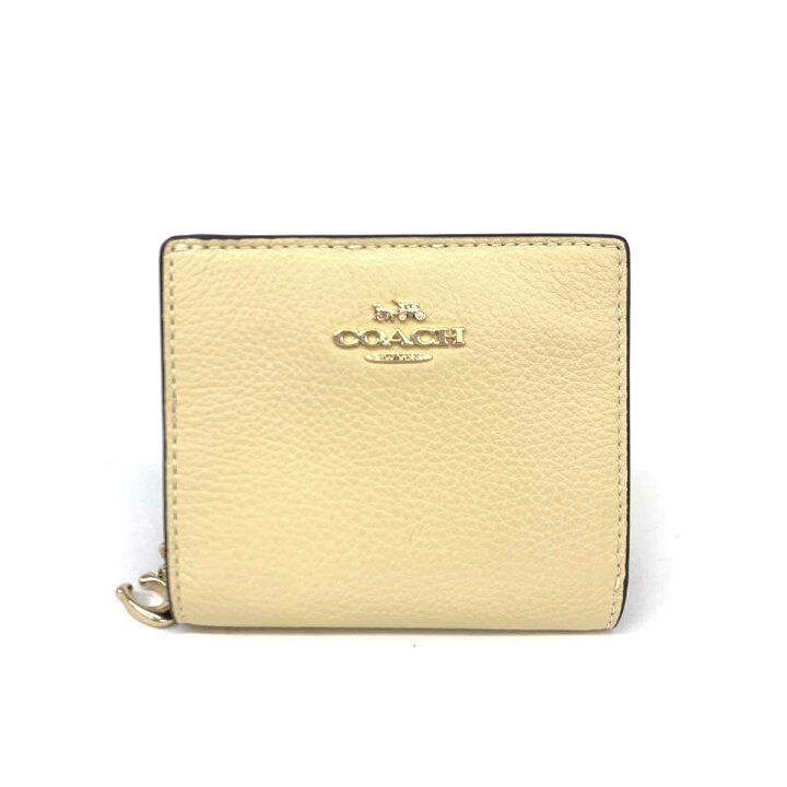 楽天市場】COACH コーチ 二つ折り財布 未使用品 クリーム レザー パス  