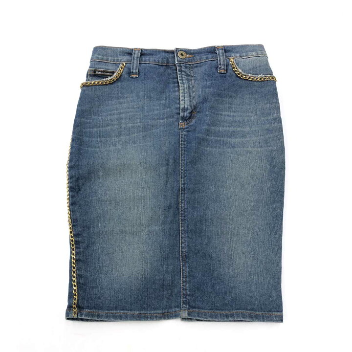 楽天市場】D&G ドルチェ＆ガッバーナ デニムスカート サイズ38 ブルー 