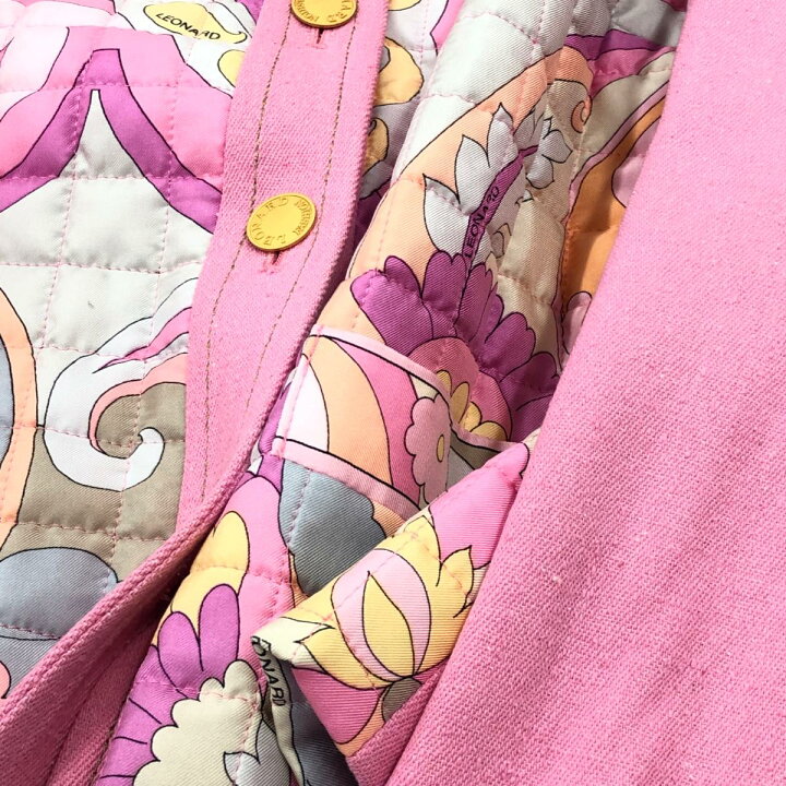 楽天市場】LEONARD レオナール キルティングジャケット 11 ピンク 