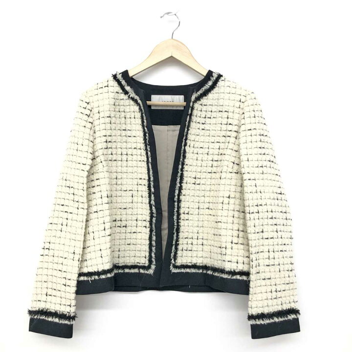 楽天市場】ADORE アドーア ノーカラージャケット 美品 ホワイト  