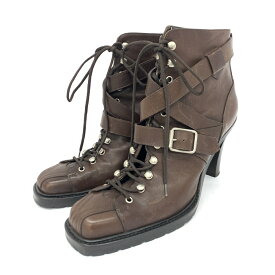 RALPH LAUREN ラルフローレン ショートブーツ 6 1/2 ブラウン レザー レディース 靴 シューズ ブーティー boots 【中古】