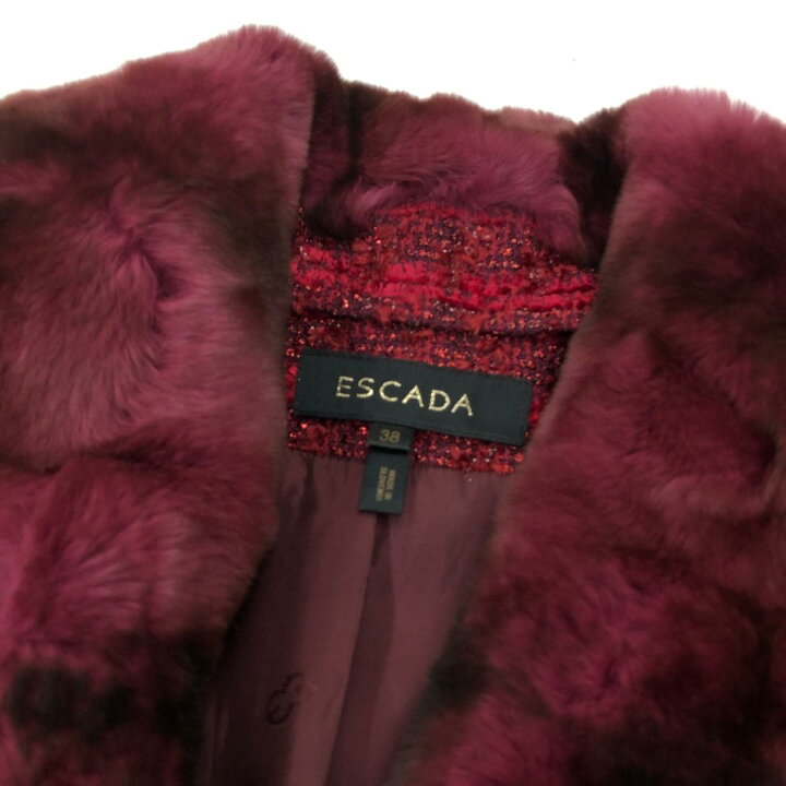 楽天市場】ESCADA エスカーダ ツイードジャケット サイズ38 レッド 