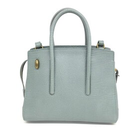 TOFF&LOADSTONE トフ&ロードストーン 2WAYバッグ 美品 ブルー/グリーン リザード型押し レディース 多機能 bag 鞄 【中古】