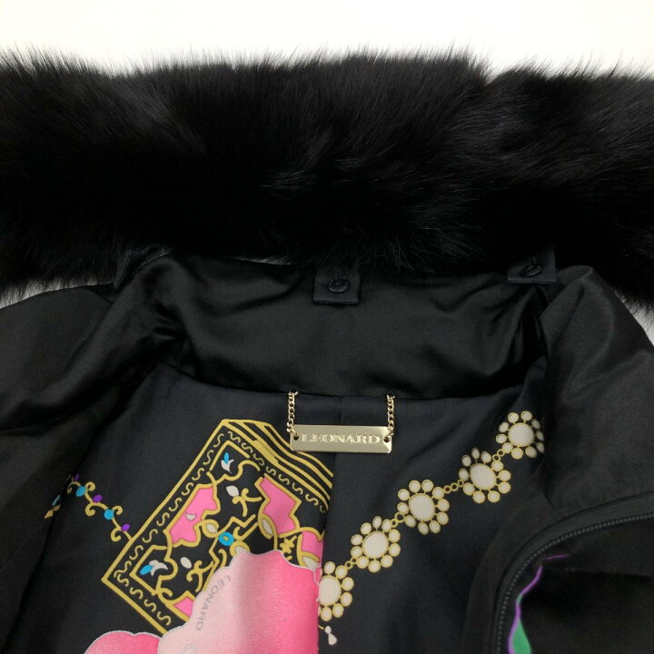 楽天市場】LEONARD レオナール ダウンコート 良好 ブラック レディース  