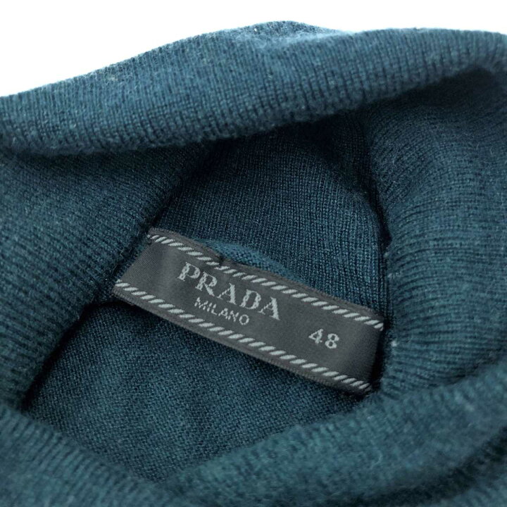 楽天市場】PRADA プラダ 長袖ニット 良好 サイズ48 グリーン カシミヤ 