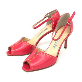 PELLICO ペリーコ オープントゥサンダル 美品 サイズ35.5 ピンク ステッチ ストラップ レディース 靴 シューズ shoes 【中古】
