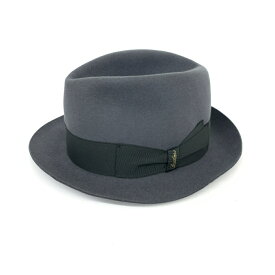 Borsalino ボルサリーノ ラビットハット 良好 57 グレー ウール100％ 兎毛 中折れ レディース イタリア製 帽子 hat 服飾小物 【中古】