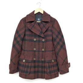 BURBERRY LONDON バーバリーロンドン ジャケット サイズ40 ボルドー ウール レディース アウター　チェック 【中古】