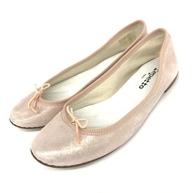 repetto レペット フラットパンプス 新品同様 38 ピンク バレエシューズ レディース 靴 シューズ shoes 【中古】