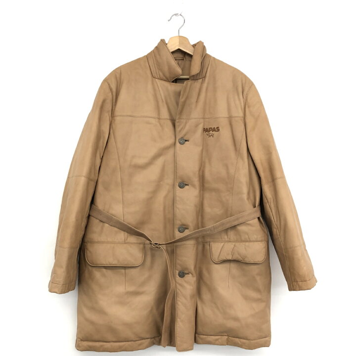 楽天市場】PAPAS パパス レザーダウン コート LL D0414LCH002 ベージュ 