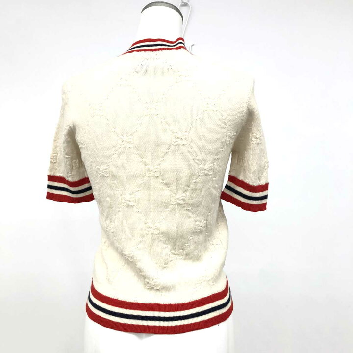楽天市場】GUCCI グッチ 半袖ニット 良好 サイズS ホワイト/レッド  