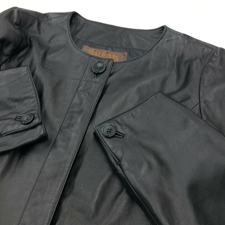 楽天市場】BALMAIN PARIS バルマン レザーコート 良好 13 ブラック 羊 