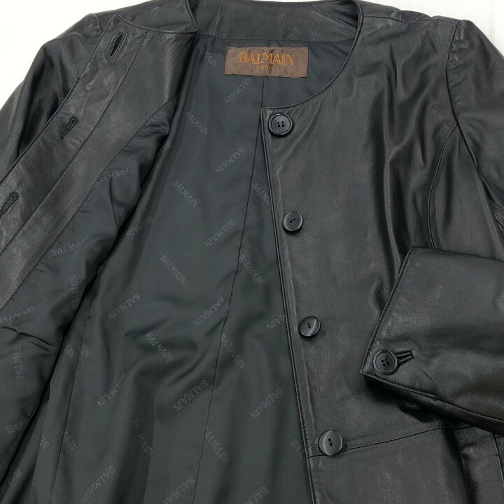 楽天市場】BALMAIN PARIS バルマン レザーコート 良好 13 ブラック 羊 
