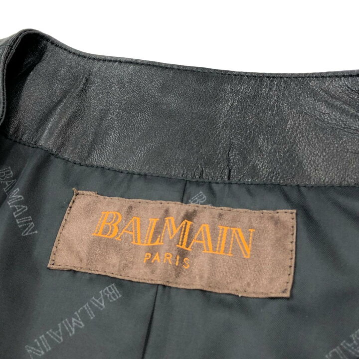 楽天市場】BALMAIN PARIS バルマン レザーコート 良好 13 ブラック 羊 
