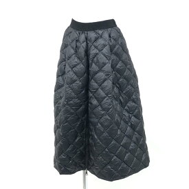 MONCLER モンクレール ダウンスカート 良好 42 ブラック ダウン90％ レディース GONNA ジップデザイン キルティング ボトムス 【中古】