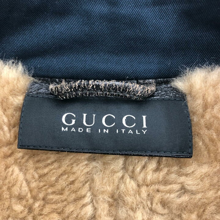 楽天市場】GUCCI グッチ ムートンジャケット 44 ブラウン メンズ 革 