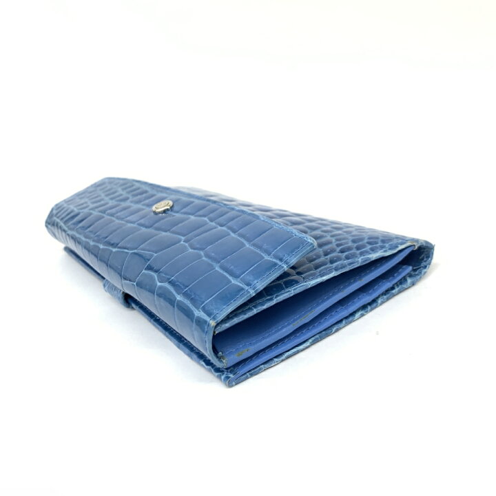 楽天市場】COMTESSE コンテス 長財布 ブルー レザー シャイニークロコ  