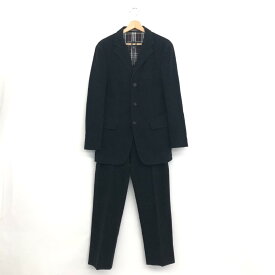 BURBERRY BLACK LABEL バーバリーブラックレーベル 3B セットアップ 良好 L ブラック メンズ 上下セット スーツ フォーマル ベロア 【中古】