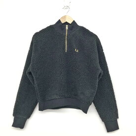 FRED PERRY フレッドペリー ジップアップパーカー サイズUK8 ブラック レディース トップス ハーフジップ 【中古】