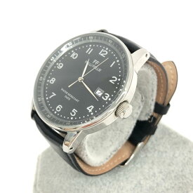 Folli Follie フォリフォリ 腕時計 クォーツ WT5T014SD ブラック/シルバーカラー SS×レザー メンズ ウォッチ watch 【中古】
