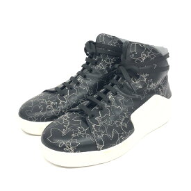 EMPORIO ARMANI エンポリオアルマーニ ハイカットスニーカー 良好 6 ブラック レザー レディース 靴 シューズ sneakers 【中古】