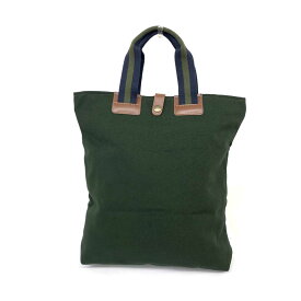 bonfanti ボンファンティ トートバッグ 良好 グリーン キャンバス レディース イタリア製 bag 鞄 【中古】