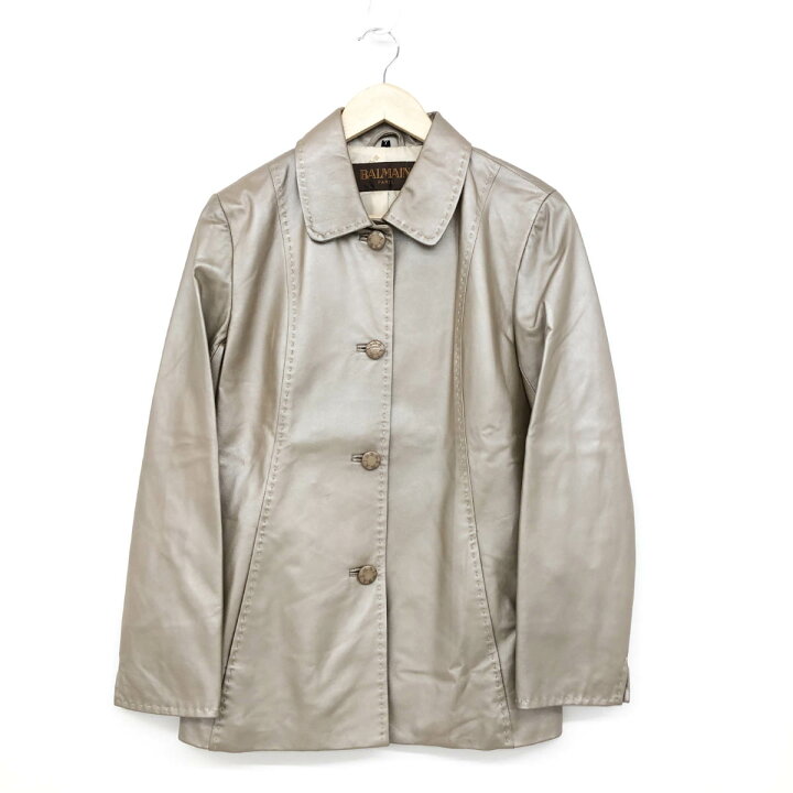 楽天市場】BALMAIN PARIS バルマン レザージャケット サイズ7 ベージュ 