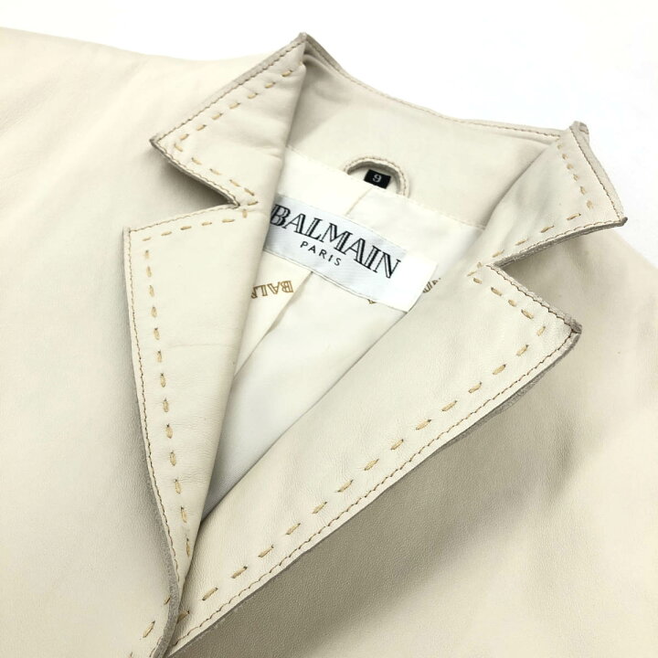 楽天市場】BALMAIN PARIS バルマン レザージャケット ホワイト 羊革 