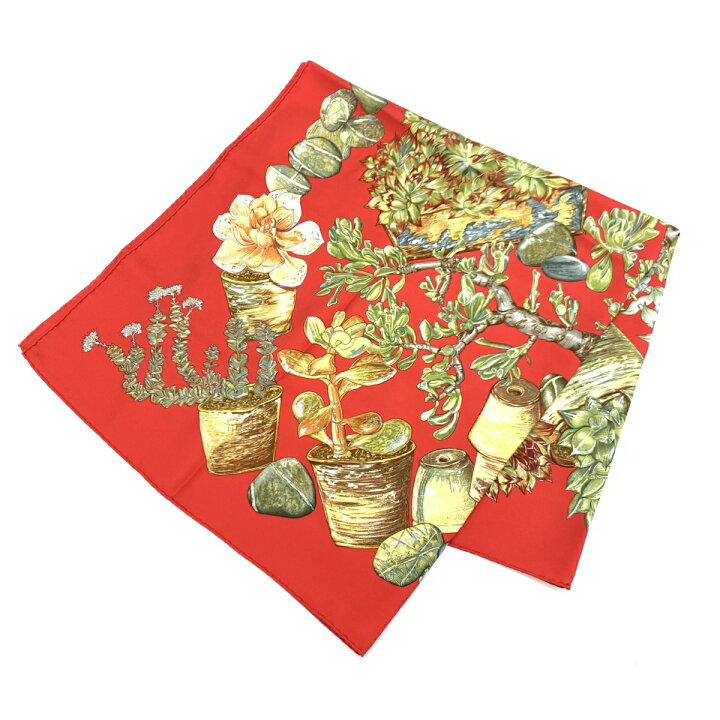 楽天市場】HERMES エルメス カレ90 スカーフ 美品 レッド シルク100  