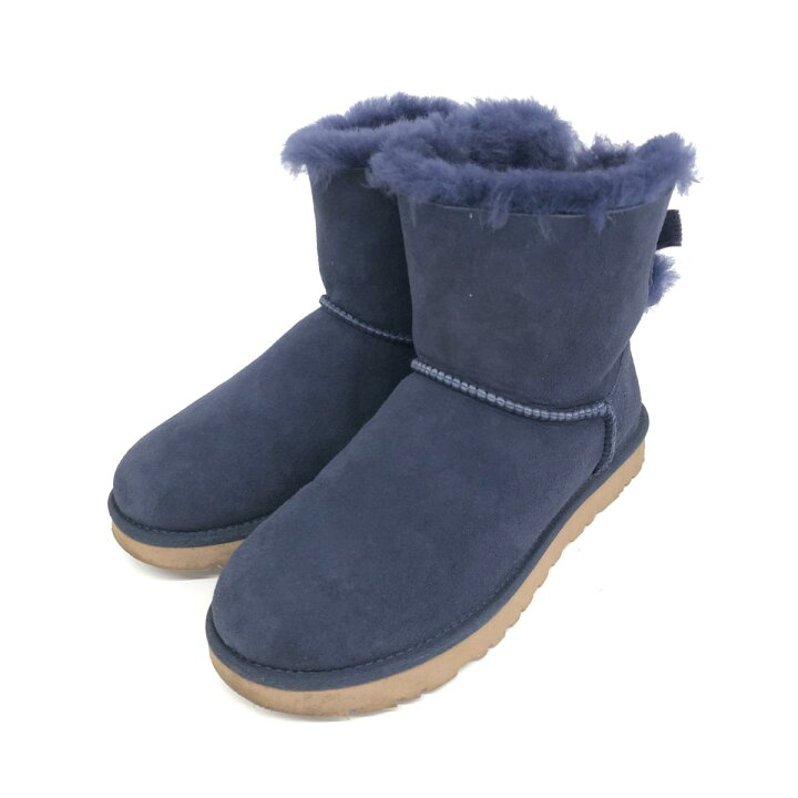 楽天市場】UGG アグ ムートンブーツ US7 ネイビー リボン レディース  