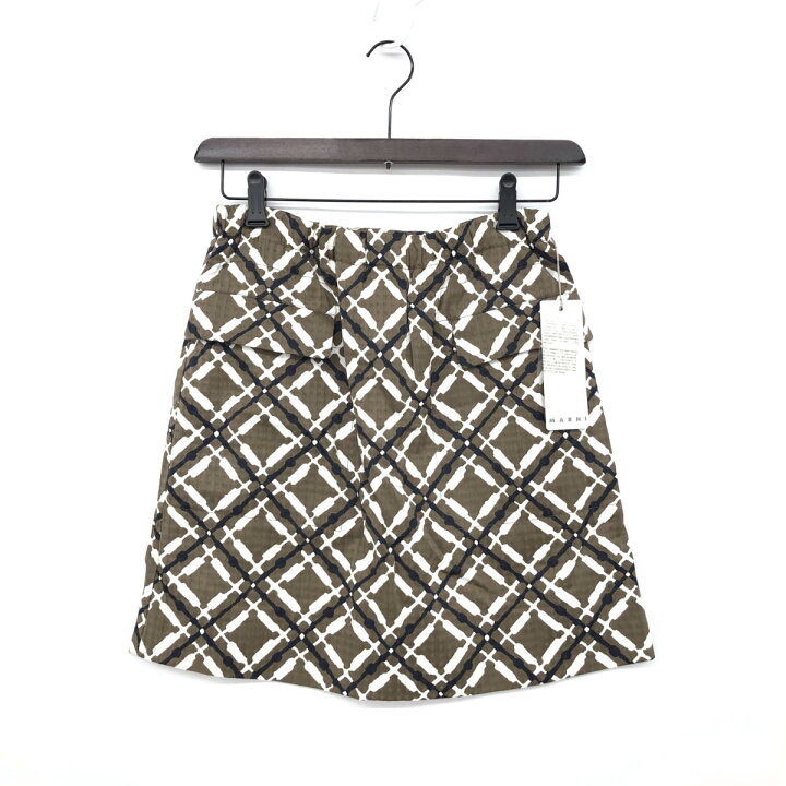 楽天市場】MARNI マルニ ミニスカート 未使用品 40 ブラウン コットン  