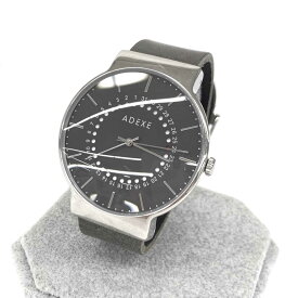 ADEXE アデクス 腕時計 クオーツ 良好 1982D-01 シルバーカラー×ブラック SS×レザー メンズ ウォッチ watch 【中古】