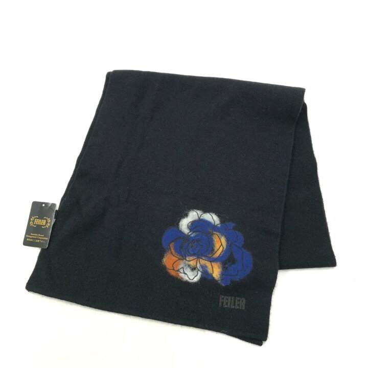 楽天市場】FEILER フェイラー マフラー 未使用品 ブラック アンゴラ混 