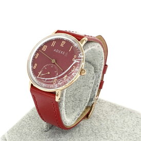ADEXE アデクス 腕時計 クォーツ 新品同様 2543C-T02 ゴールドカラー×レッド SS×レザー レディース ウォッチ watch 【中古】