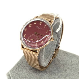ADEXE アデクス 腕時計 クォーツ 新品同様 2043C-T02 ローズゴールドカラー×レッド SS レディース ウォッチ watch 【中古】