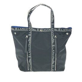 LANVIN en Bleu ランバンオンブルー エヴリー トートバッグ 美品 483841 ブラック ナイロン ロゴ レディース bag 鞄 【中古】