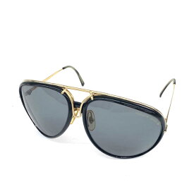 PORSCHE DESIGN ポルシェデザイン サングラス ブラック×ゴールドカラー ティアドロップ レディース sunglasses 服飾小物 【中古】