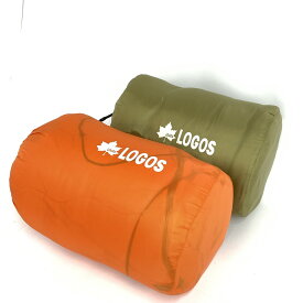 LOGOS ロゴス 2in1 Wサイズ 丸洗い寝袋 シュラフ 2点まとめ 75×185 カーキ/オレンジ ユニセックス キャンプ用品 アウトドア ペア 【中古】