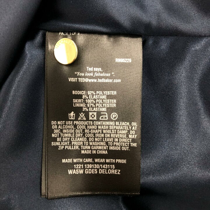 楽天市場】TED BAKER テッドベイカー ドッキングワンピース サイズ1  