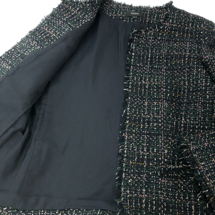 楽天市場】theory セオリー ノーカラーツイードジャケット 良好 サイズ  