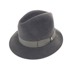 Borsalino ボルサリーノ 中折れハット チャコールブラック ラビット レディース 帽子 ハット hat 服飾小物 【中古】