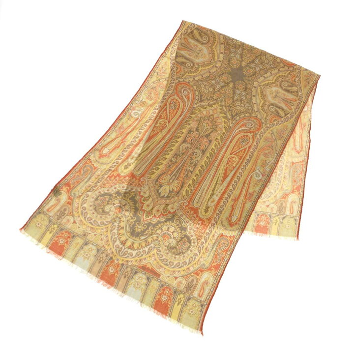 楽天市場】ETRO エトロ 大判ストール マスタード×オレンジ 