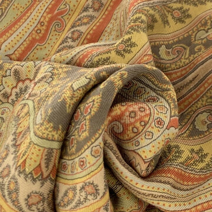 楽天市場】ETRO エトロ 大判ストール マスタード×オレンジ 